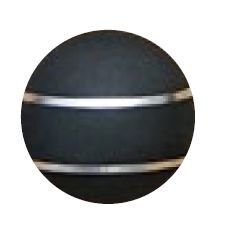 Jakele Kammergriffkugel Aluminium, schwarz, harteloxiert, mit 2-silberfarbenen Fäden